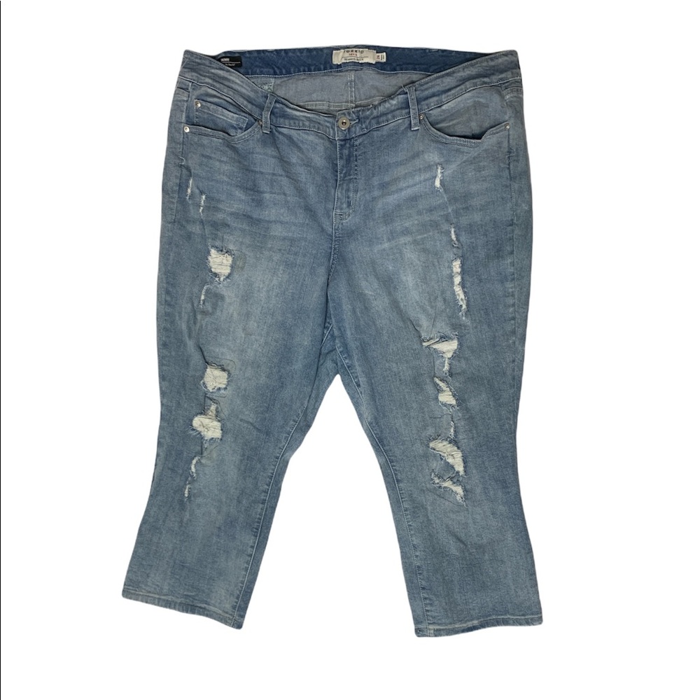 24 Torrid Distressed Light Wash High Rise Skinny Jeans